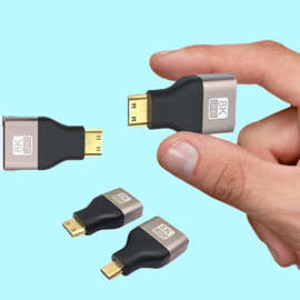 工厂直供 mini hdmi公对母micro hdmi公转母转接头8K60HZ 超高清