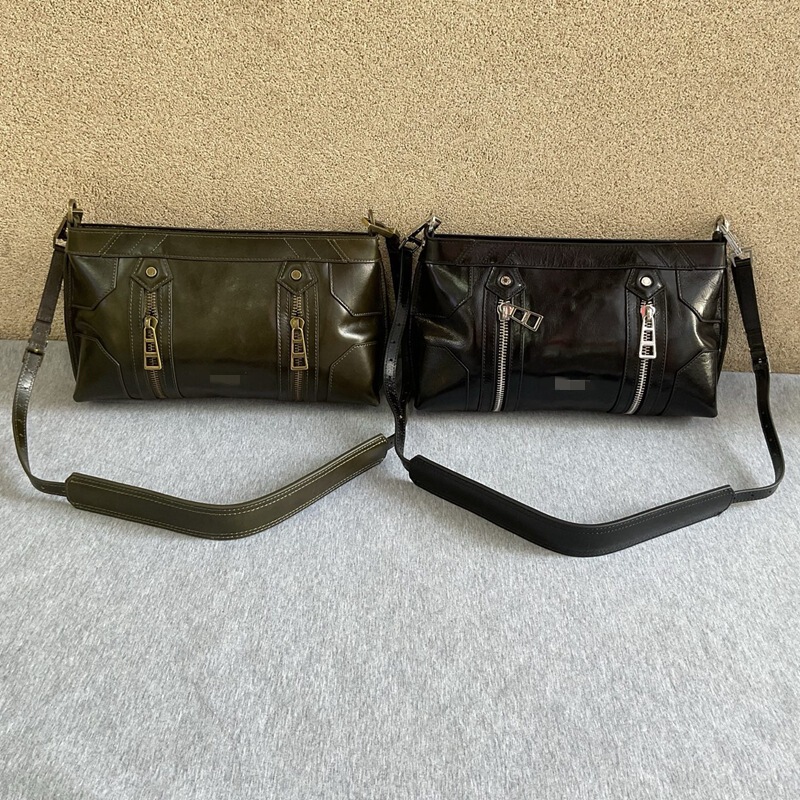 Cross-Border Exclusive Z@V 2025 Autumn New Casual Versatile Oil Wax Leather Genuine Leather Shoulder Bag Crossbody Bag