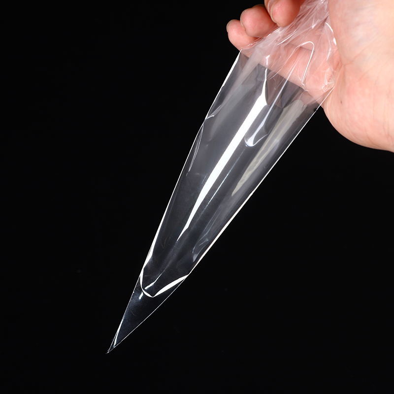 En stock bolsa de triángulo OPP bolsa de embalaje de caramelo de triángulo transparente bolsa de embalaje de palomitas de maíz de cono de helado 50