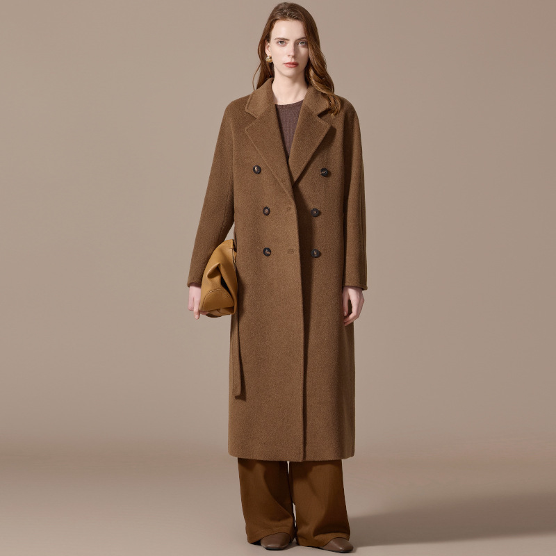 Lined 100 Velvet Camel Outwear for Women Single-Sided 2025 Winter New Classic 101801 Woolen Outwear