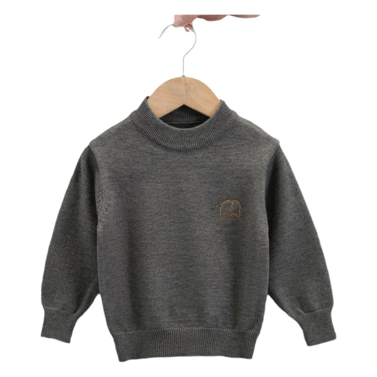 Поколение корейской версии детского свитера 2023 года, новая осенне-зимняя однотонная Базовая рубашка для мальчиков и девочек, Стандартная карта с круглым вырезом