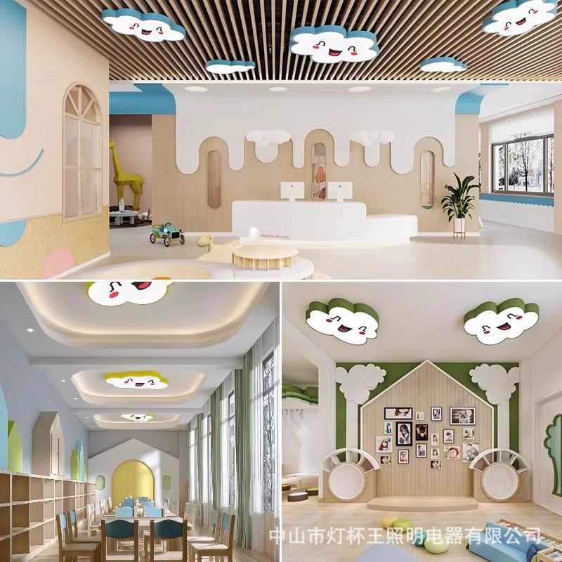 Estrellas, luces de la luna, candelabros de oficina de jardín de infantes, formas creativas, luces de dibujos animados para niños lindos, luces de nubes personalizadas