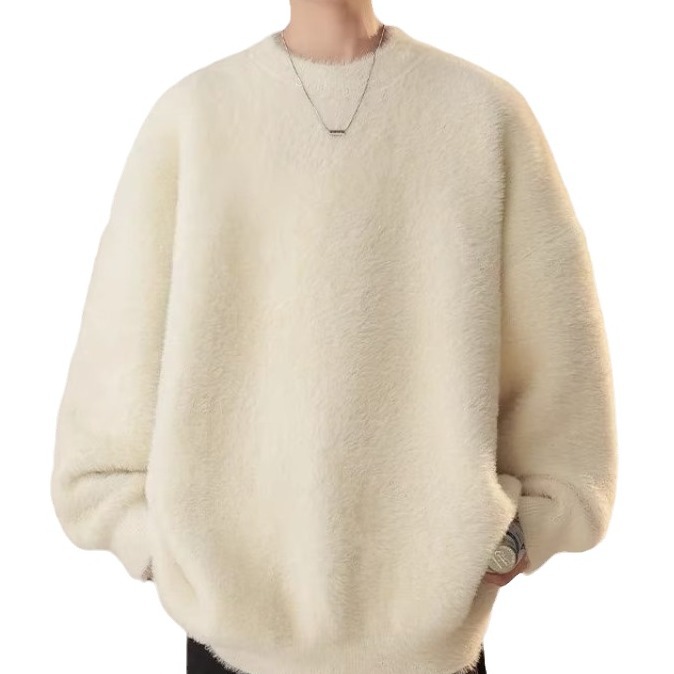 Suéter Otoño e Invierno de los hombres Nuevo Japonés retro de alto grado suéter flojo ocasional estilo perezoso suave glutinoso suéter