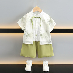 Children's clothing children's Hanfu summer clothes ancient style national studies suit set boys thin one-year-old formal wear male baby summer Tang suit 