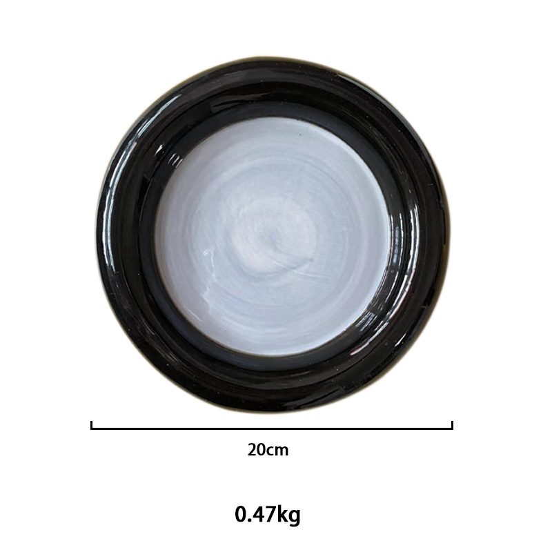 핸드 컬러 라운드 블랙 그레이 대형 20cm