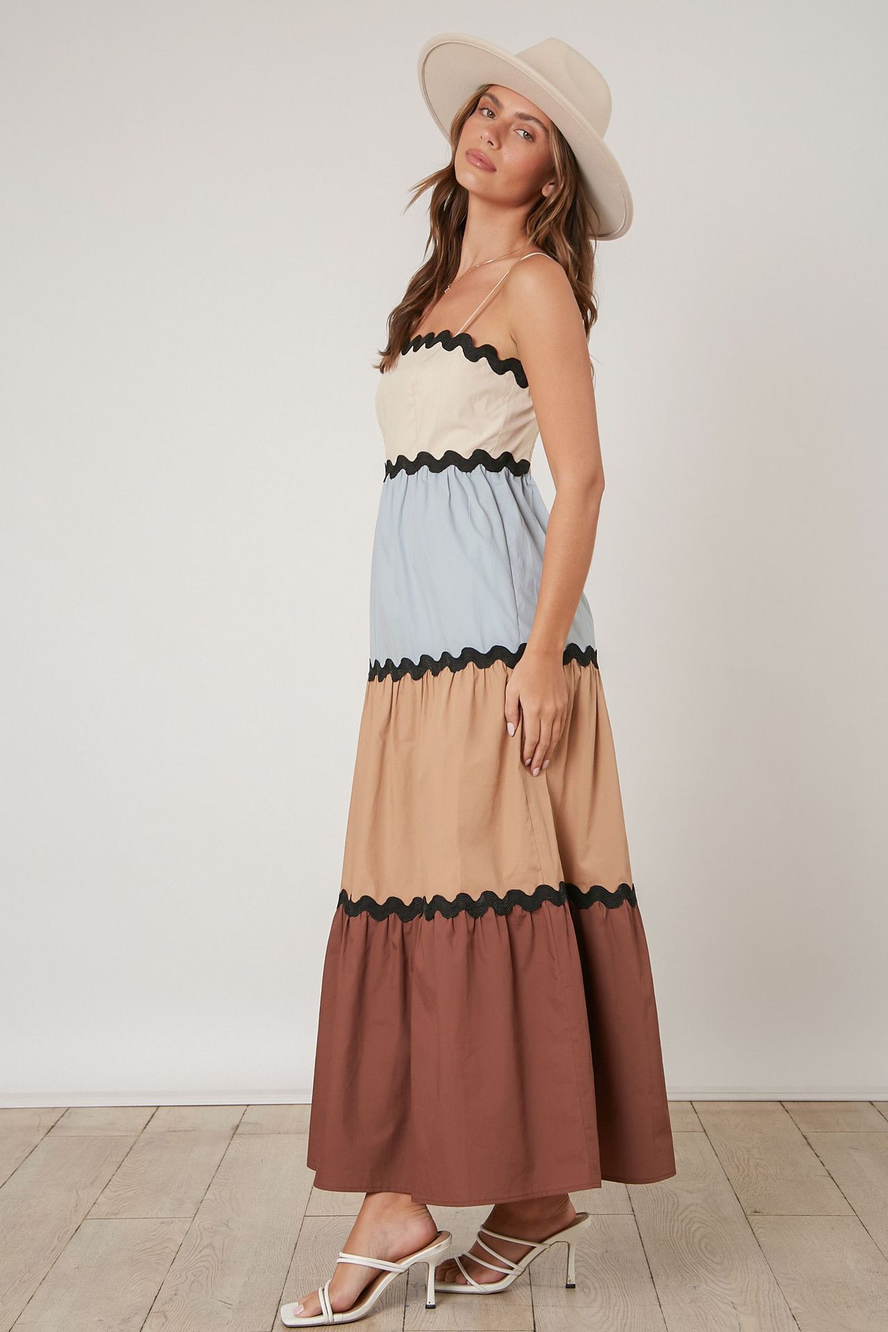 Women's Strap Dress Vacation Strap Backless Sleeveless Color Block Maxi Long Dress Holiday Daily display picture 9