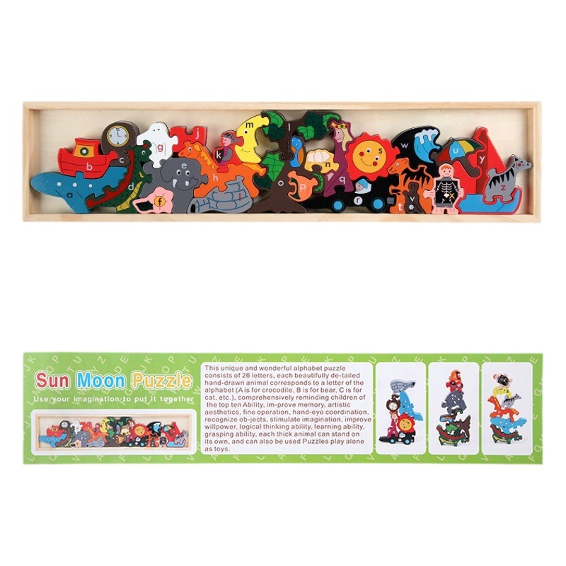 Rompecabezas tridimensional de madera para niños bloques de construcción de pensamiento de desarrollo satisfacer la curiosidad del bebé apilamiento de alta educación temprana juguetes educativos
