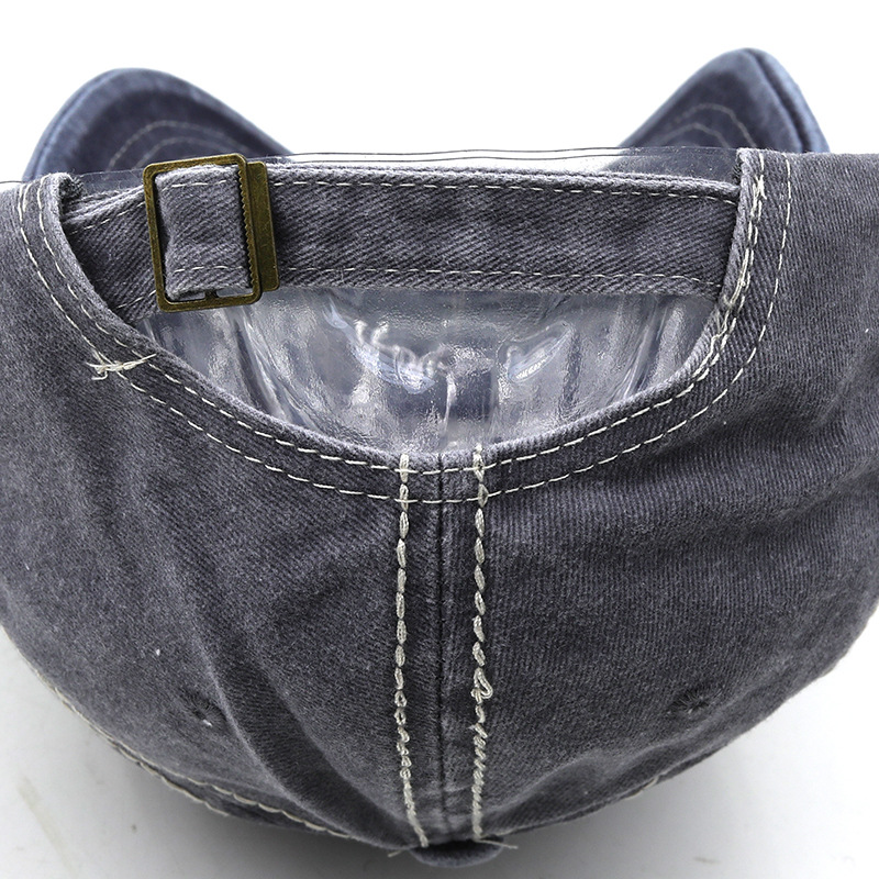 Cappellino da baseball ricamato patchwork uomo denim effetto usato_voghion.com