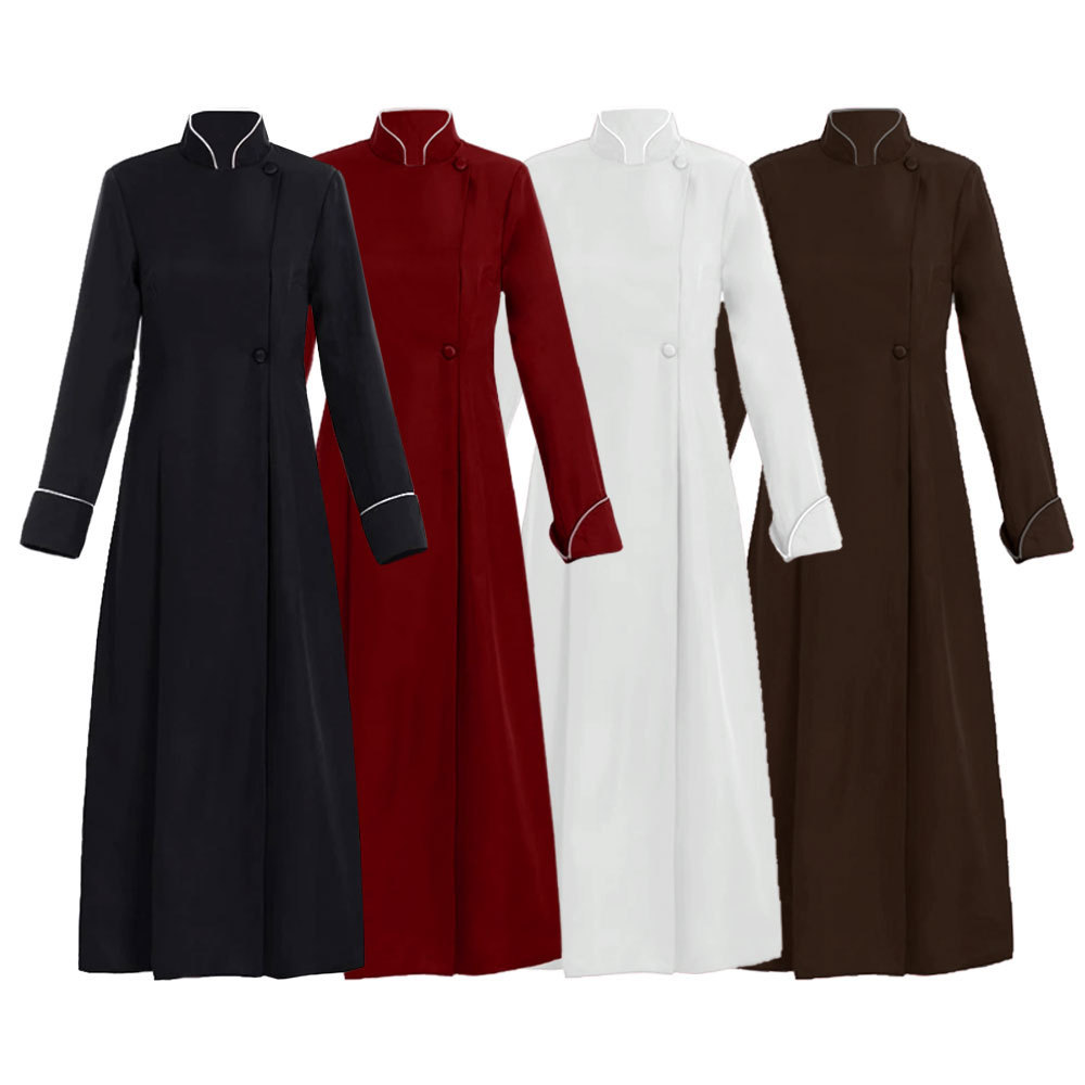 Halloween Godfather Priest Cos Dress Teaching Priest Cosplay Solid Color cosplay Stage Performance Dress Spot