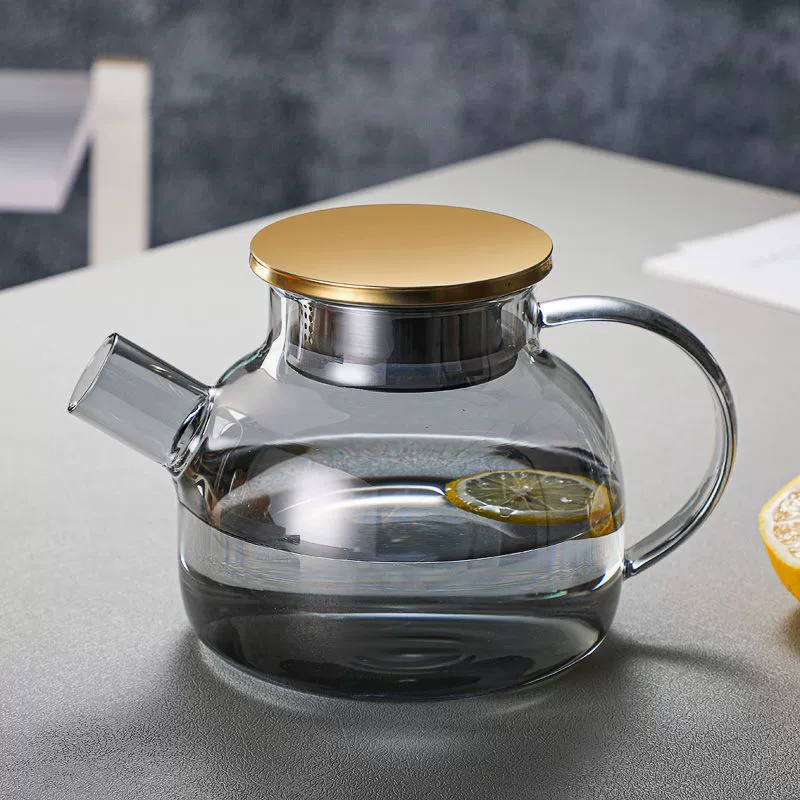 Glass teapot, explosion-proof capacious transparent set, increased thickness