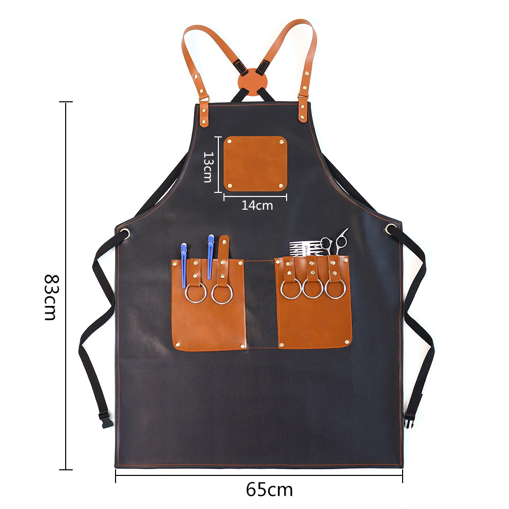 Transfronterizo PU delantal impermeable a prueba de agua a prueba de aceite acuático lavado de coches granja ropa de trabajo logo personalizado delantal hecho a mano al por mayor