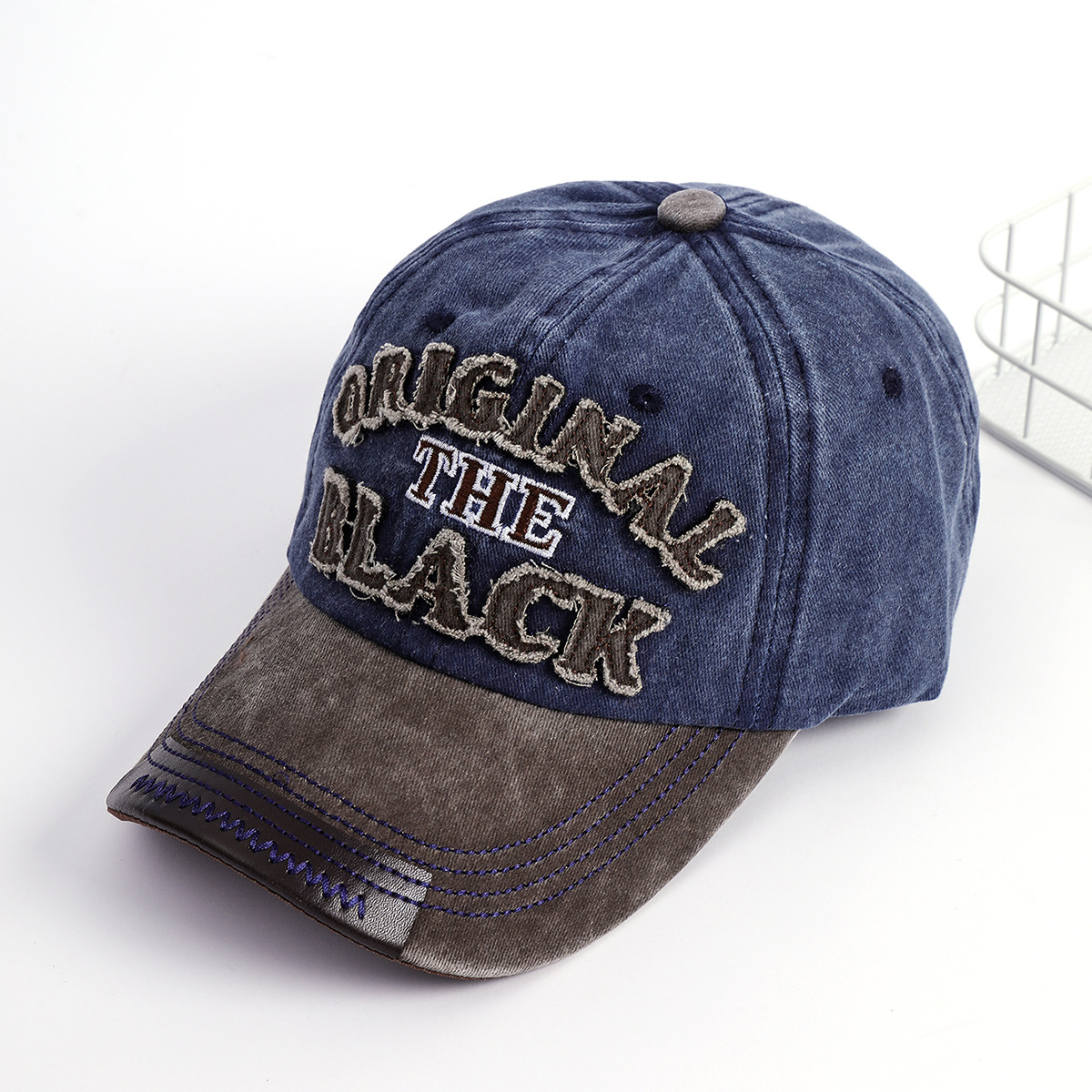 Primavera y verano nuevas letras europeas y americanas lavado sombrero de béisbol masculino retro Denim Cap jóvenes estudiantes sol sombrero femenino