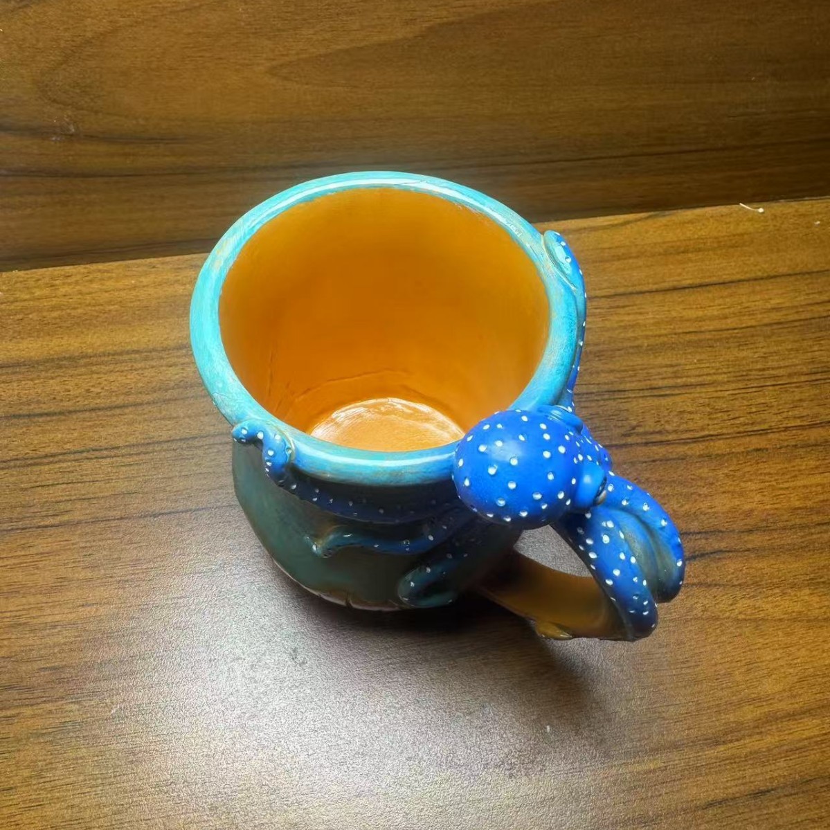 Popular Creative Octopus-Shaped Coffee Hot and Cold Cup Mug Stainless Steel Liner Resin Crafts Ornaments