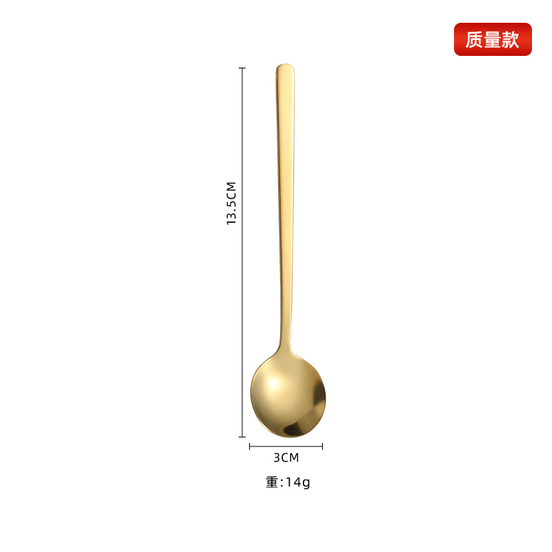 Edelstahl Kaffeelöffel Rund Mit Langem Griff Für Dessert_voghion.com