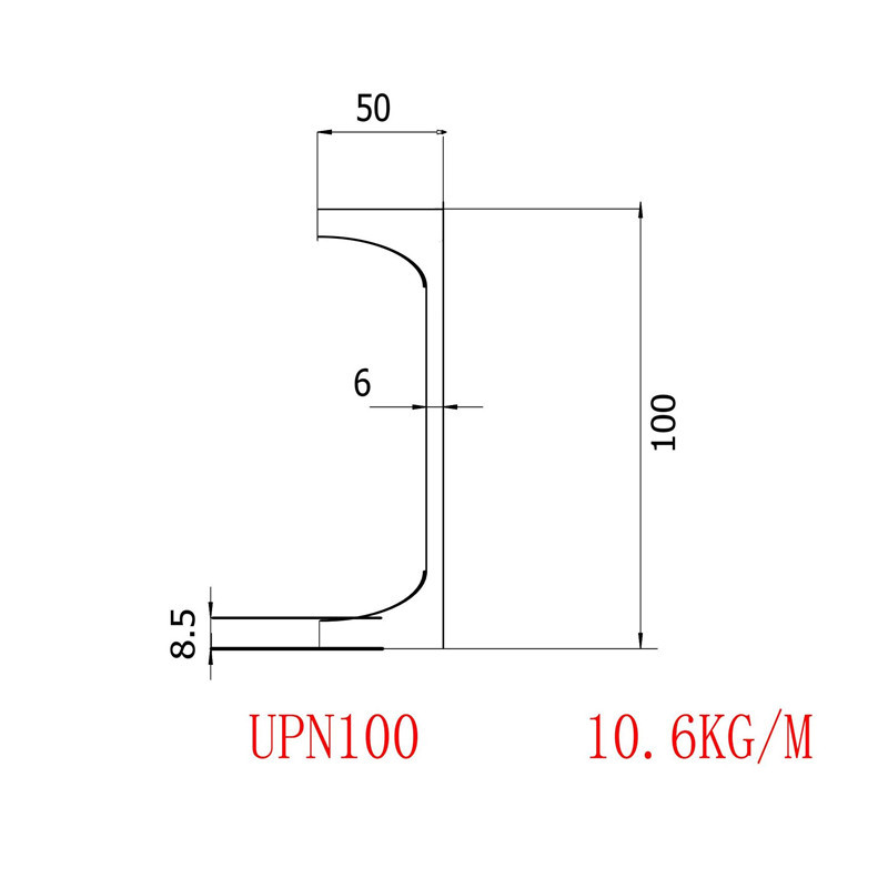 UPN欧标槽钢100规格100*50*6*8.5CE认证S460材质