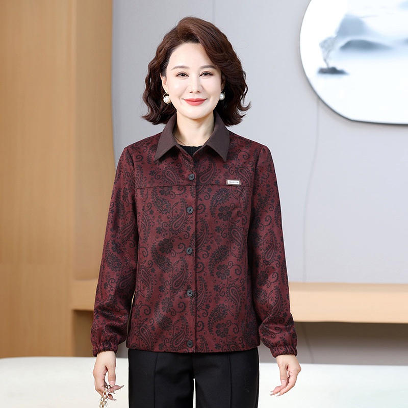 新款中老年人妈妈女式外套秋季小个子奶奶老太太宽松时尚夹克上衣|undefined