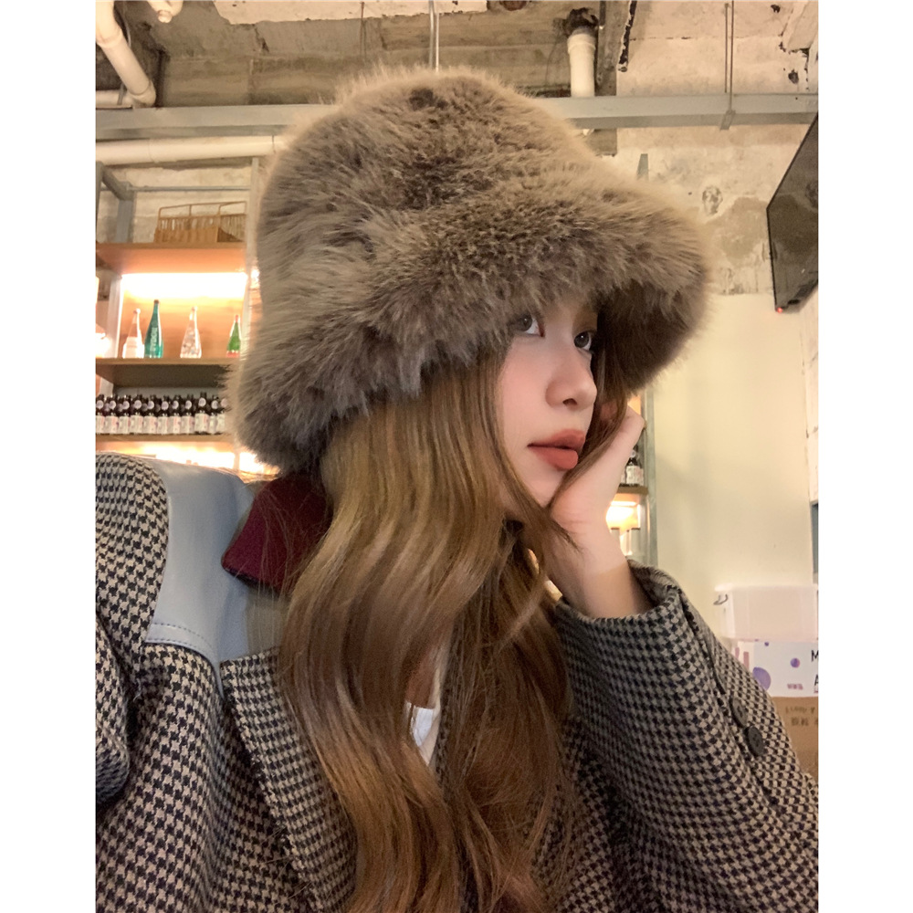 Knocking on Winter Snow Mountain Western Sichuan Tourism Plüsch-Fischer für Frauen, um sich warm zu halten und das Gesicht klein zu zeigen_voghion.com