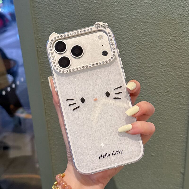 Cat Ears Acrylic Two-In-One Kt Cat Case Suitable for Iphone17Promax Mobile Phone Case Apple 16/15/11 Case Cat Ears Acrylic Two-In-One Kt Cat Case Suitable for Iphone17Promax Mobile Phone Case Apple 16/15/11 Case