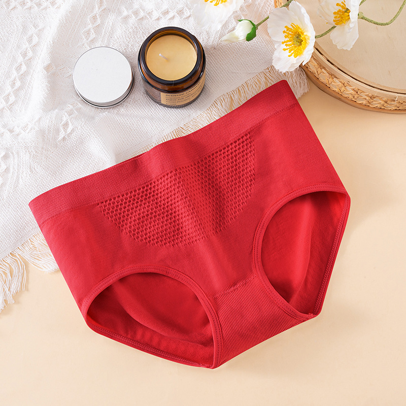 Ropa interior antibacteriana de la entrepierna del Algodón puro del vientre-Calentamiento de panal sin costuras de cintura media de las mujeres