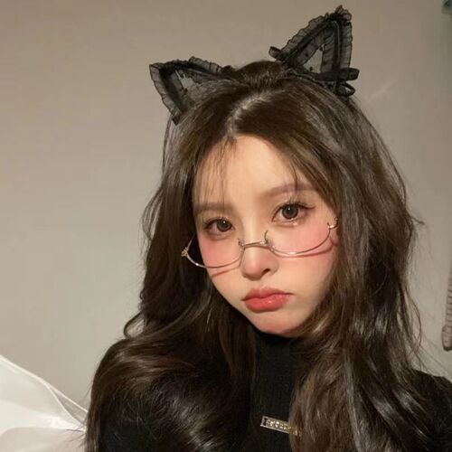 Yu Jie Pure Desire Lower Half Glasses Frame Japanese Second Element Beauty Photo Artifact Ins Mori Girl Decorative Glasses Replica