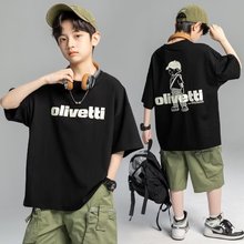 男童夏装短袖T恤2025新款夏季中大儿童男孩夏款休闲上衣痞帅潮牌t