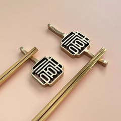 喜字304ステンレス箸架箸托レストランホテル公箸托中国式会にスプーンを置いて棚を置きます。