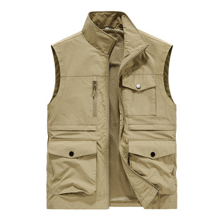 Cross-border wholesale new 2024 new spring and autumn men's leisure vest outdoor sports waistcoat breathable thin