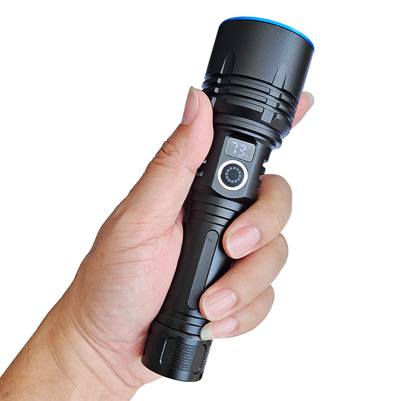 Cuatro núcleos 365 antorcha de luz violeta ilumina la lámpara de algodón detección de fluorescente ultravioleta antifalsificación antorcha de identificación de pantalla dividida