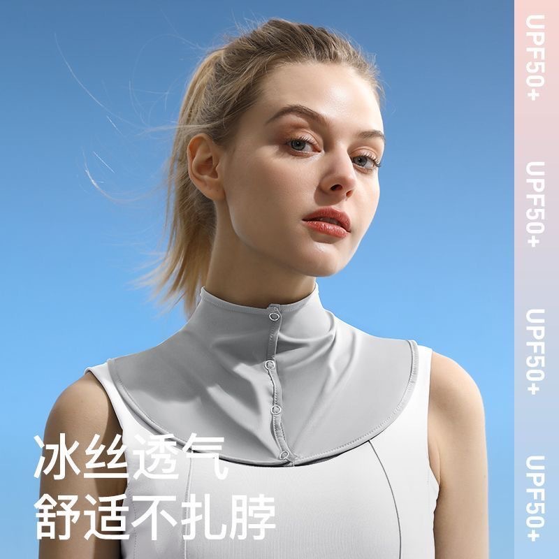 Summer ice silk sunscreen shawl for women, outdoor cycling sunshade, neck protection, breathable and thin