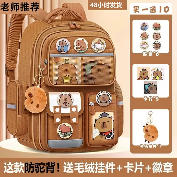Cross-border foreign trade schoolbags, primary school students, female students, burden reduction, grade 123 to grade 6, large-capacity cute melody children