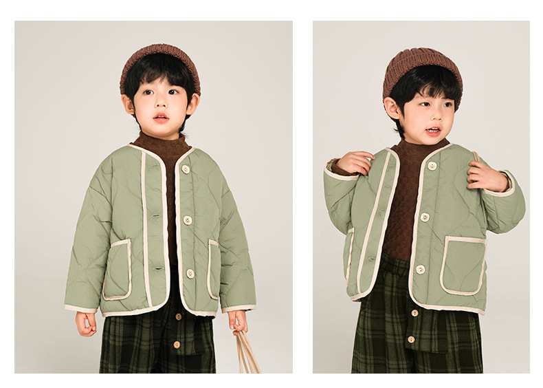 Cute Solid Color Cotton Polyester Boys Outerwear display picture 2