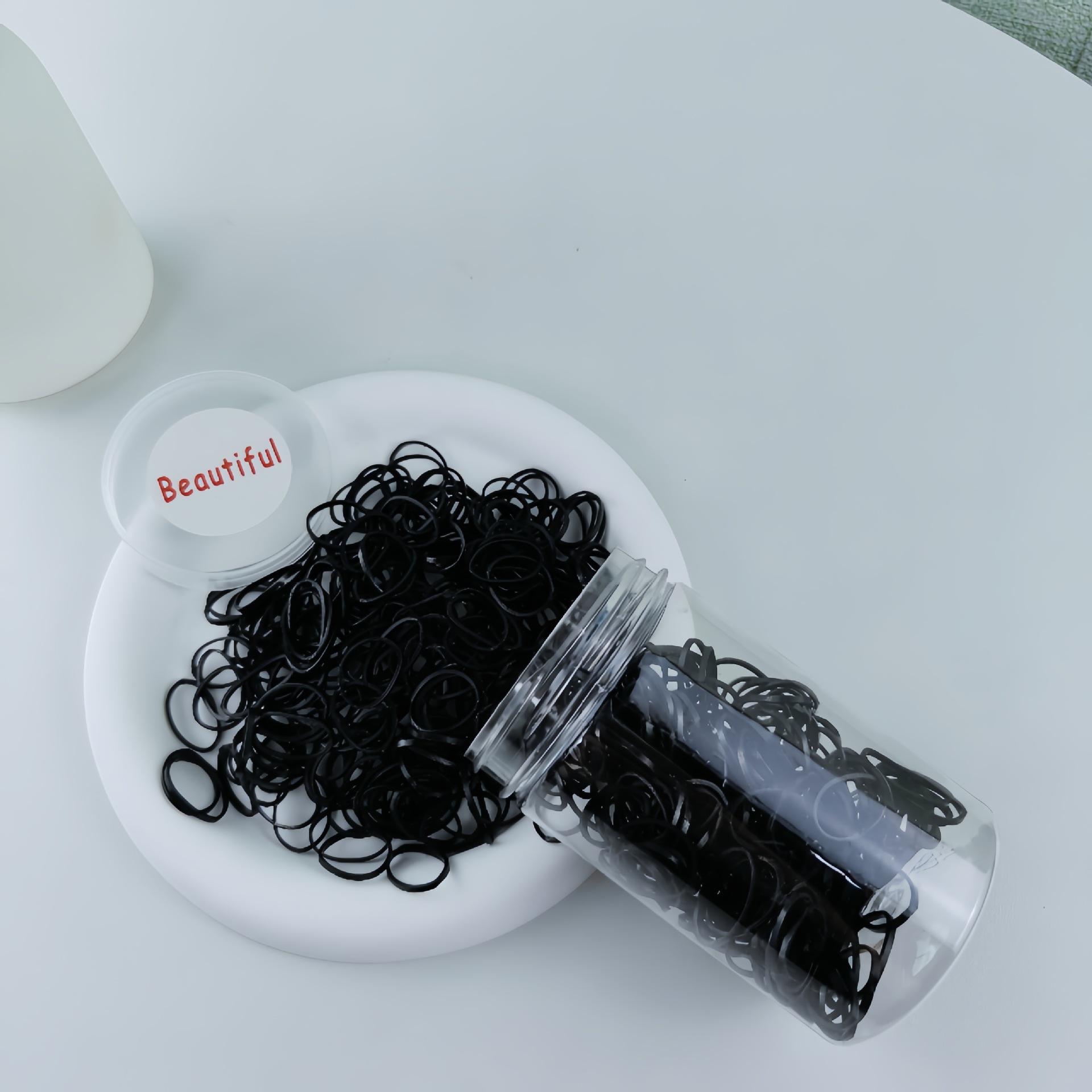 Nuevos niños enlatados desechables banda de goma no lesionar joyas de anillo de cabello accesorios de alta elasticidad trenzada elástica banda de goma de cabello