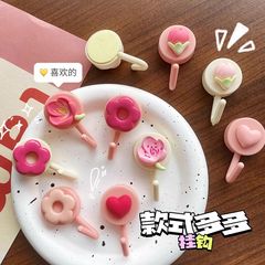 ドアの後ろに壁に掛けるための新しい粘着フック、かわいいパンチフリーの洋服フック、鍵を掛けるための家庭寮オフィスの強力な粘着フック