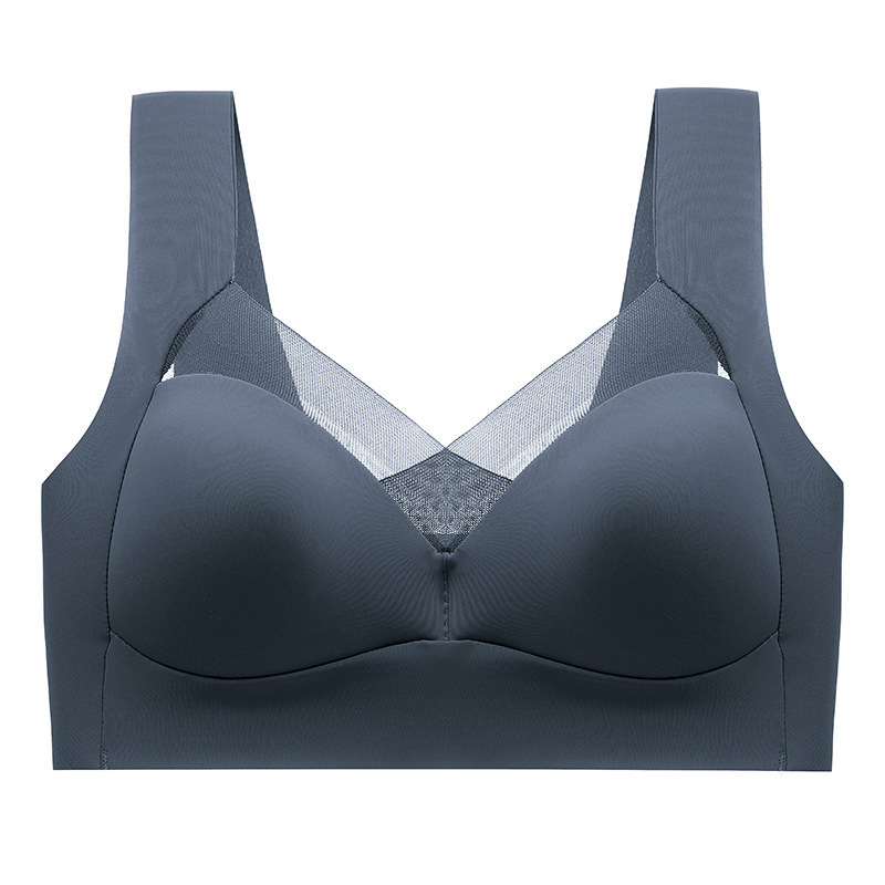 女性用薄氷シルクシームレス下着、プッシュアップ、たるみ防止、固定カップ、ワンピース、ノンワイヤースポーツブラ|undefined