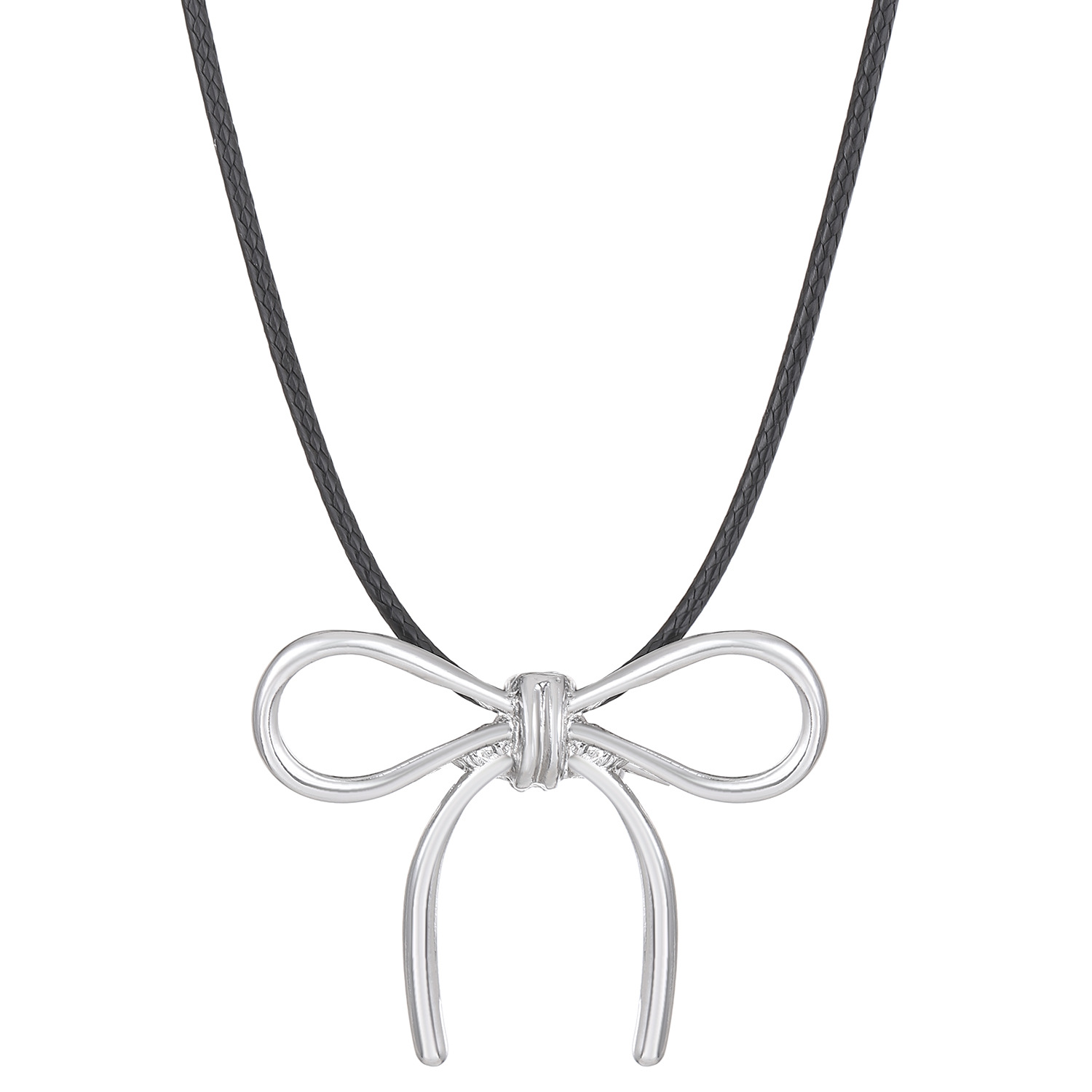 Lederhalskette mit Schmetterlingsknoten für Damen, angesagter Stil, exklusives Accessoire, elegante Halskette für süße, coole und sexy Mädchen_voghion.com