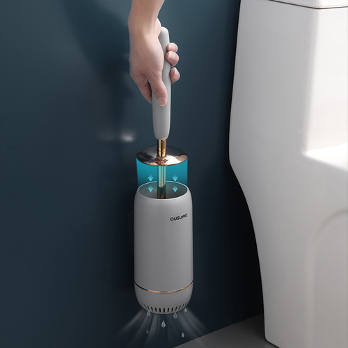 Toilet brush no dead corner home wall-mounted wash toilet bathroom squatting cleaning long handle silicone toilet cleaner hotel magic tool
