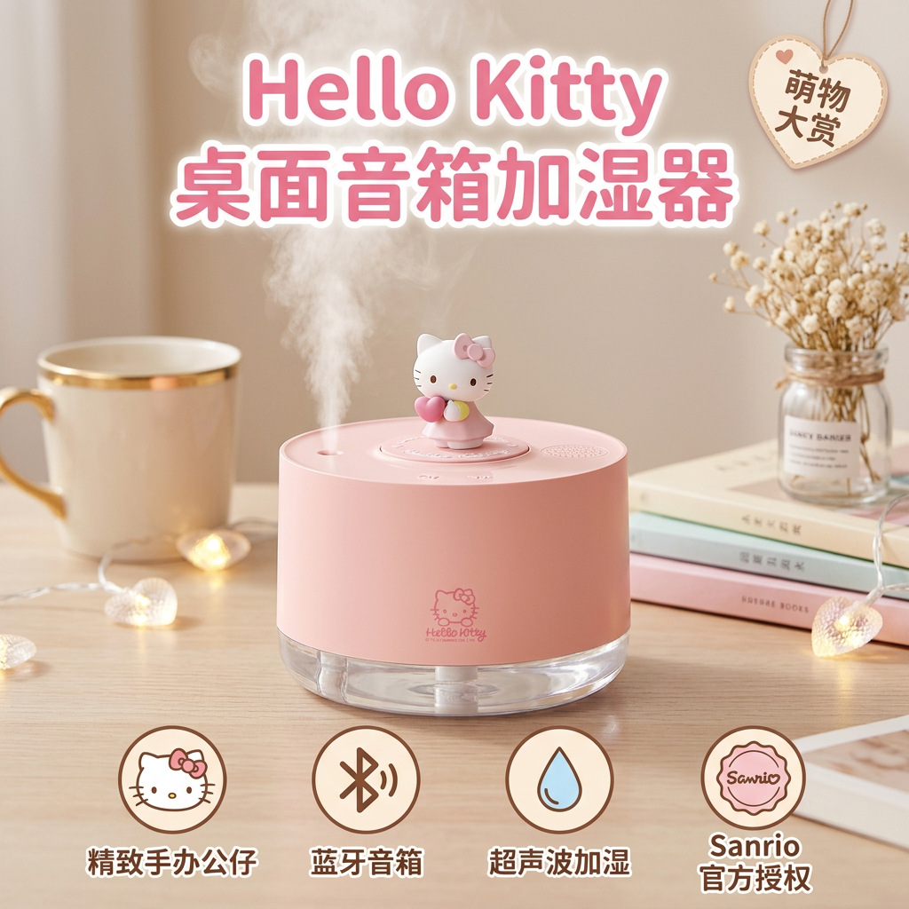 Humidificador Bluetooth con diseño de la popular gata KT de Sanrio, aromaterapia, mini, lindo, para oficina, hogar, escritorio, spray hidratante, en stock.
