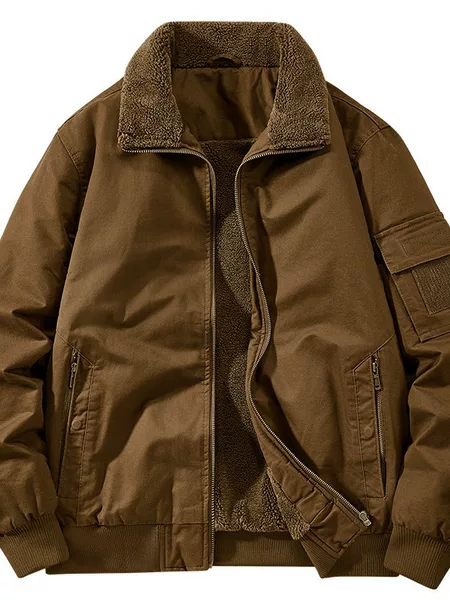 New autumn and winter styles: men's fleece-lined, thickened cotton jackets, pure cotton jackets, business casual jackets, and washed cotton jackets