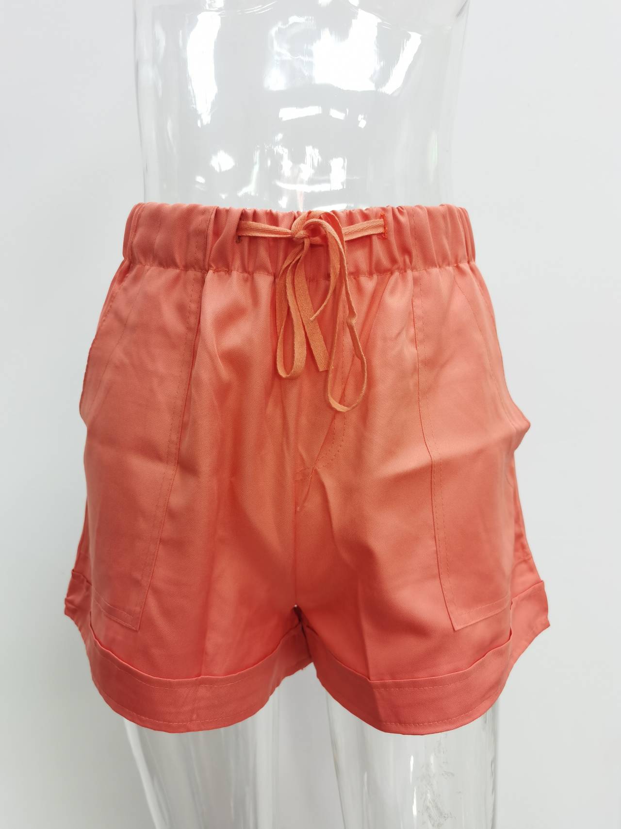 Women's Clothing Casual High-Waisted Shorts Summer Tie Belt Loose Wide Leg Pants_ecoleips.com