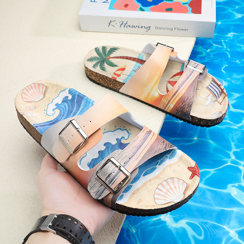 Designer Style Light Luxury Leather Sandals for Couples 2026 Trendy Driving Casual Soft-Soled Outdoor Slippers Summer Non-Slip Men's Shoes
