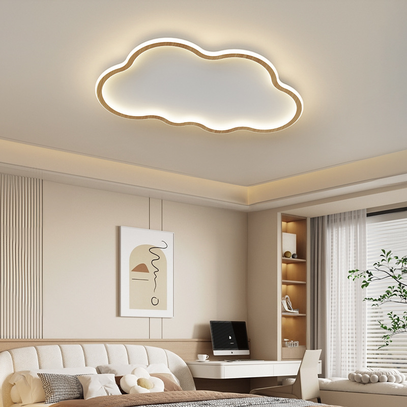 [Seleccionado cuidadosamente] Lámpara de techo de nubes Lámpara de habitación del dormitorio principal Lámpara de Zhongshan Estilo de troncos Estudio minimalista Habitación para niños Nuevo