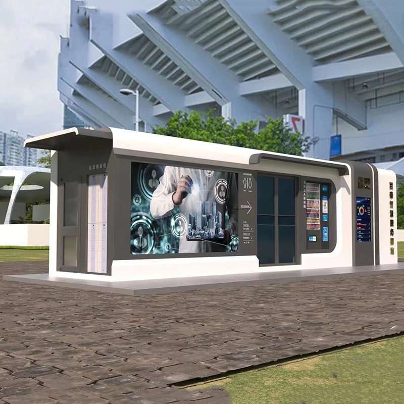 Estación de conveniencia de la ciudad red móvil de metal negocio de conveniencia Pabellón no tripulado estación de servicio de venta inteligente cápsula espacial