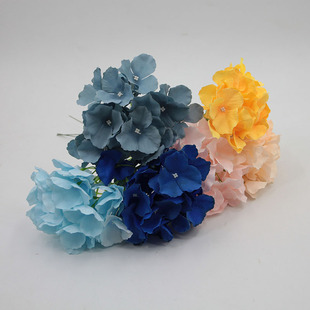 Simulation flower 27 pieces single hydrangea head wedding home decoration layout props silk flower fake flower ornaments wholesale