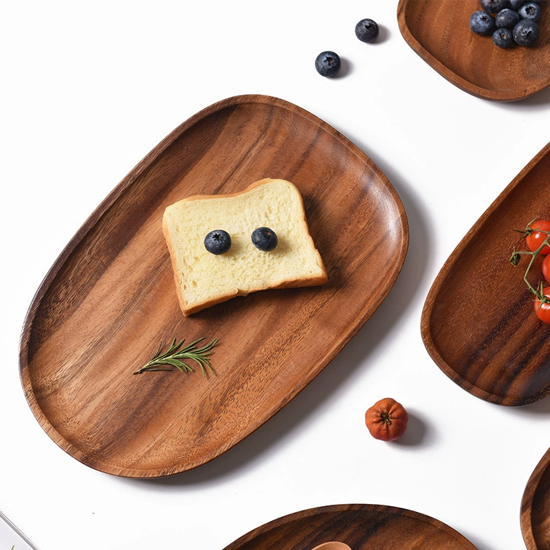 Acacia Wood Alien Displasia Disk British Wind Wooden Dessert Dessert Creative Disk Cold Cold dish tableta tableta tabletop