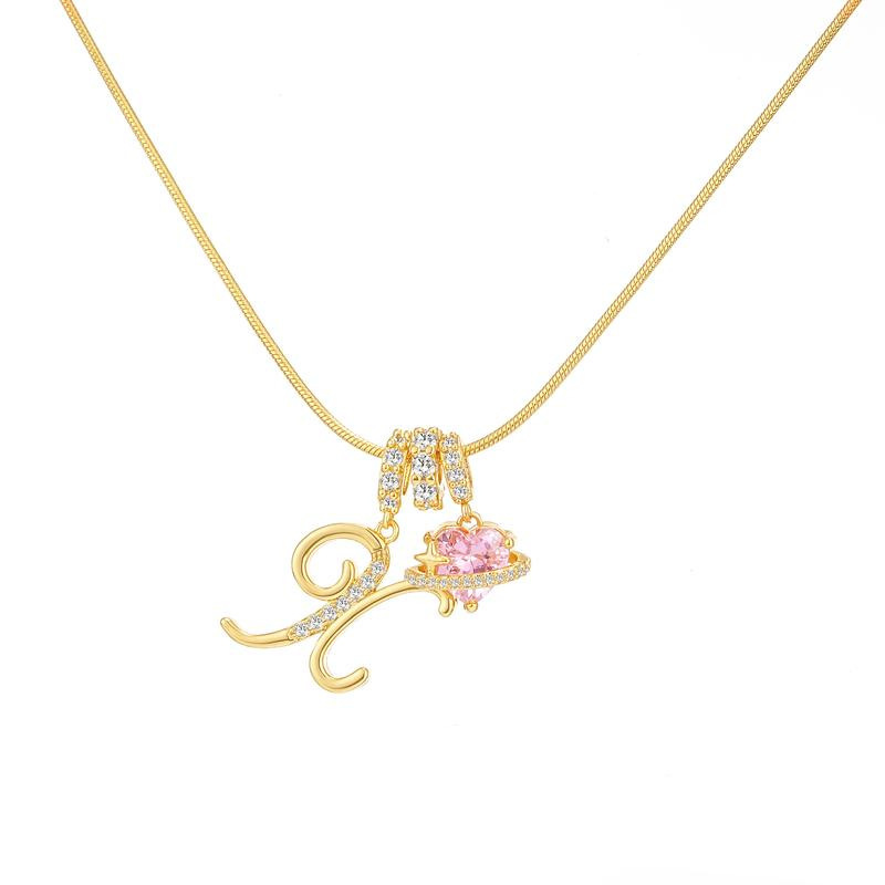 クロスボーダー tk 人気のドーパミンガール 26 レターネックレスステンレス鋼チェーン 22k リアルゴールドメッキ|undefined
