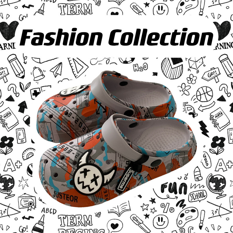 Zapatos con agujeros de camuflaje de coco 2025 nuevas sandalias zapatos de playa para hombres zapatos de viaje casuales sandalias Baotou para hombres