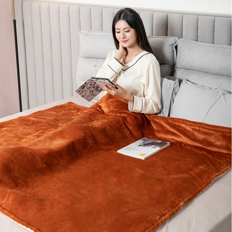 Electric Heating Blanket, Home Office Knee Blanket, Heating Blanket, Leg Warmer Blanket, Shawl, Flannel Double Electric Heating Quilt