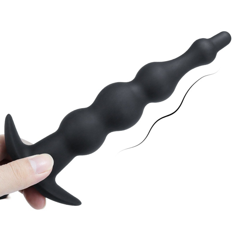 Vibración inflable anal plug anal expansión trasera corte tirando cuentas 12 frecuencia de vibración masajeador de próstata fuera anal plug