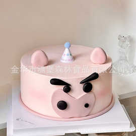 糖堡森林网红可爱小猪表情包翻糖切模搞怪卡通猪猪生日蛋糕模具