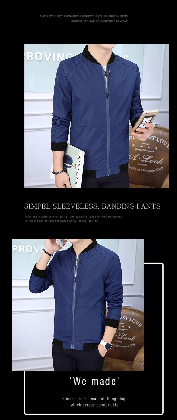 Men's Jacket Korean Style Spring Autumn Casual Baseball Uniform_voghion.com